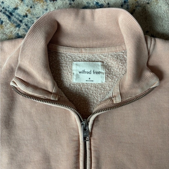 Wilfred Free/ Aritzia Half Zip Peach Sweater - Picture 3 of 6